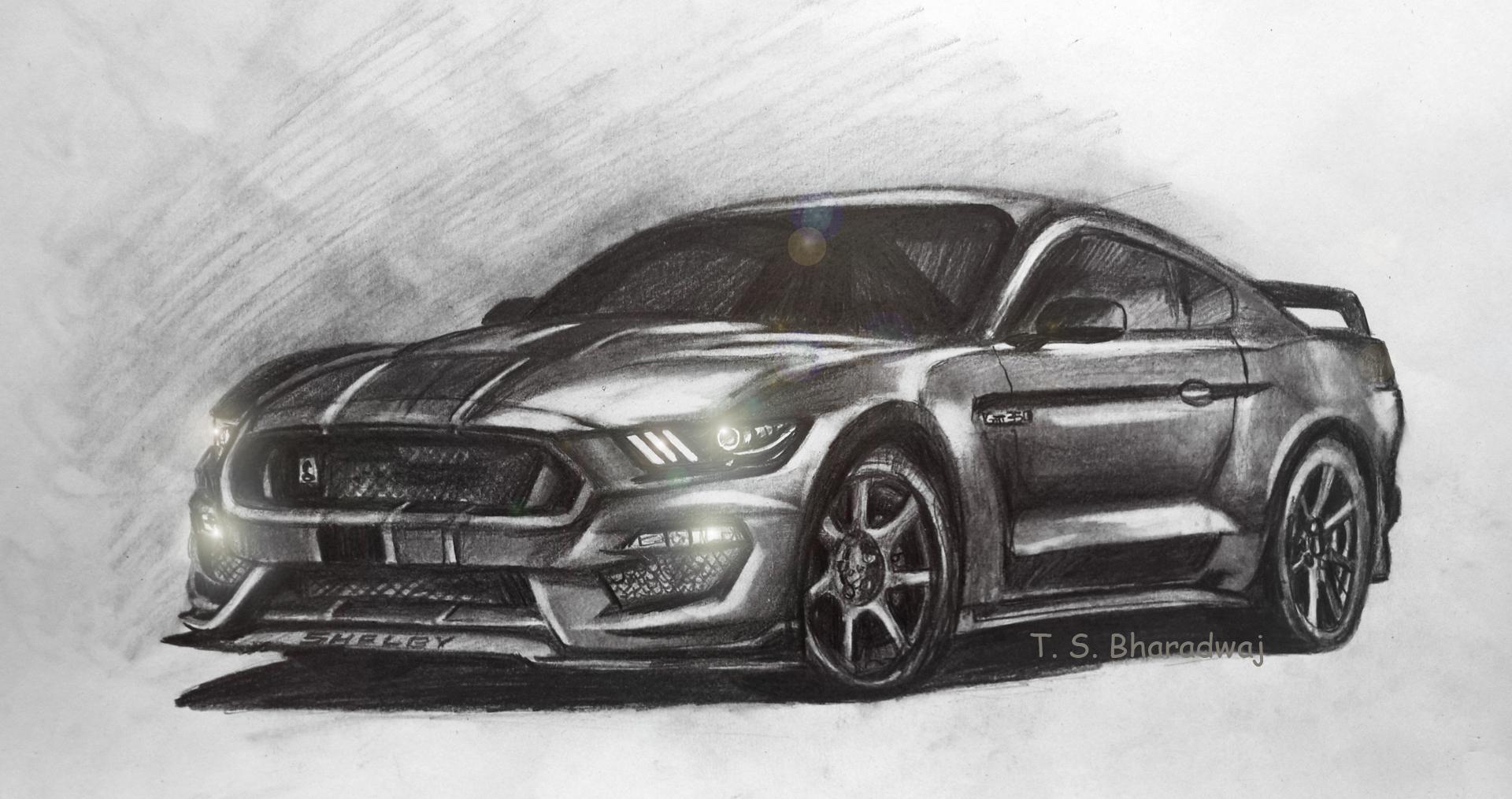 ford mustang drawing