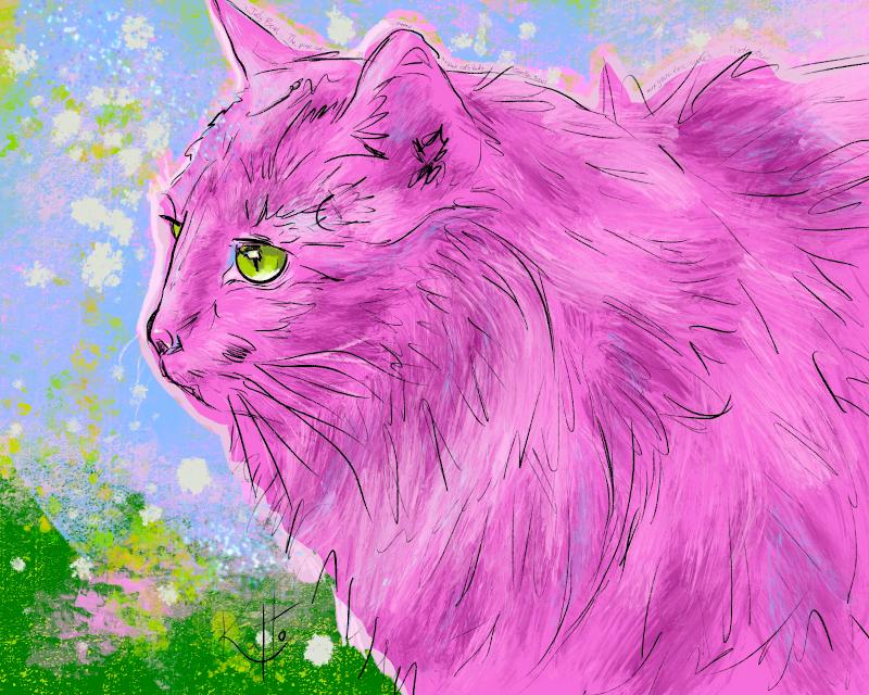 Canvas Giclee C-Cat Red Warhol C-Cat Cat art Artist Cat by beckyzimm design