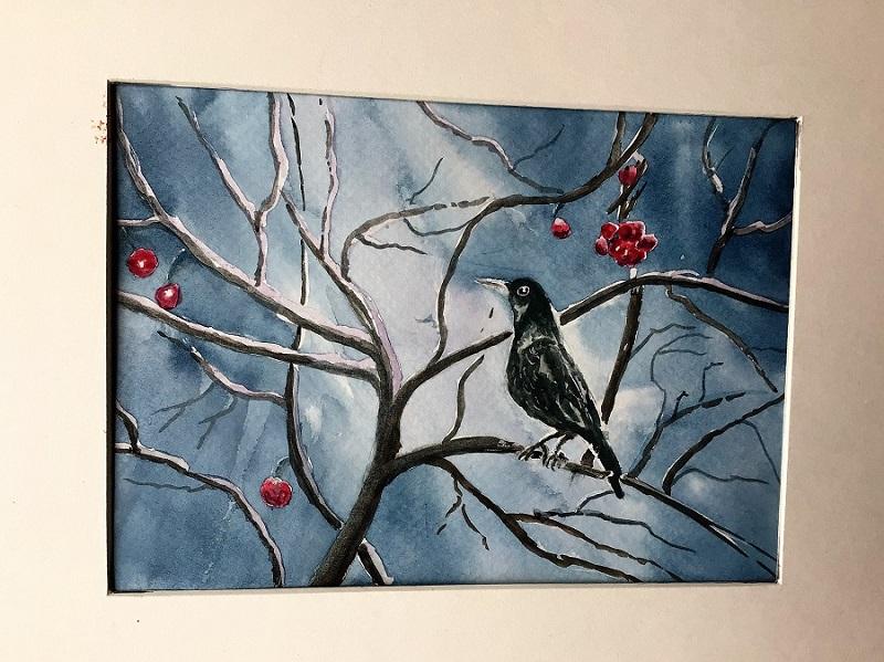 Blackbird in Brusho - WetCanvas: Online Living for Artists